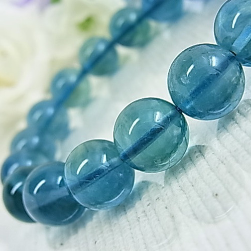 お得品】大粒 ブルーグリーンフローライト 10㎜ 透明感 神秘的 爽やか