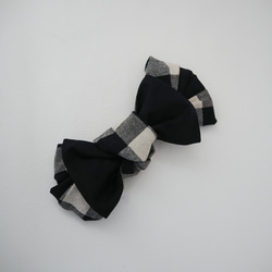 三用頭巾（繫帶）☆棉麻格紋 第10張的照片