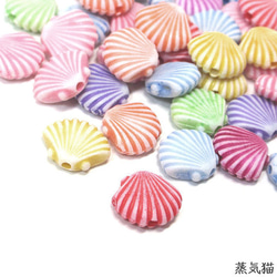 増量】貝殻ビーズ カラーミックス 100個【海夏 シェル ピアス 手作り