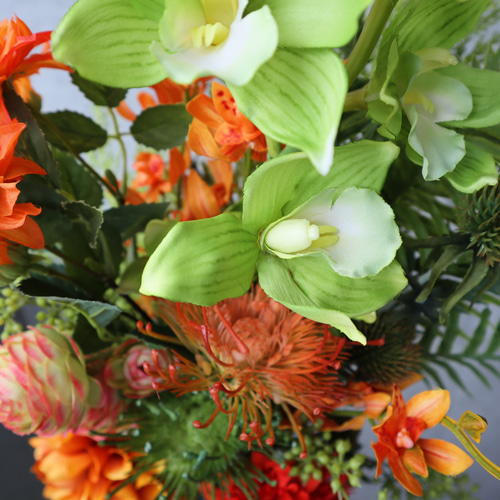 ウェディングブーケ アーティフィシャルフラワー 造花 テラコッタ