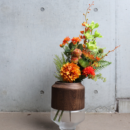 ウェディングブーケアーティフィシャルフラワー造花テラコッタリゾート夏秋