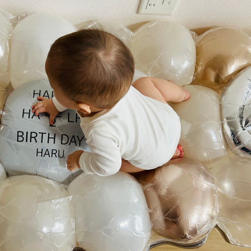 名前入り】誕生日 ハーフバースデー 飾り バルーン 風船 タペストリー