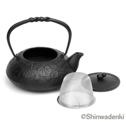 及富 南部鐵器 鐵瓶 鐵壺兩用茶壺 葫蘆0.5L 黑色 日本製 第8張的照片