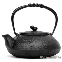及富 南部鐵器 鐵瓶 鐵壺兩用茶壺 葫蘆0.5L 黑色 日本製 第14張的照片