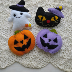 再販40】ハロウィンフェルトブローチ2点セット おもちゃ・人形