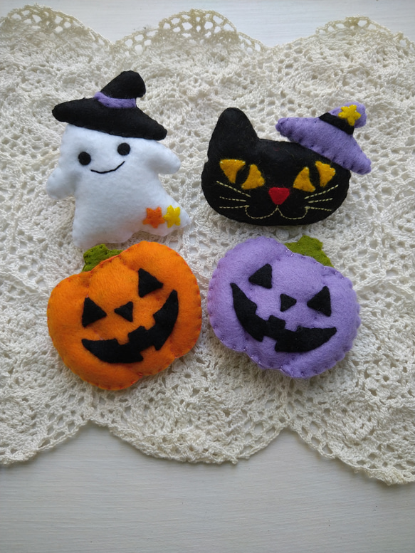 再販40】ハロウィンフェルトブローチ2点セット おもちゃ・人形