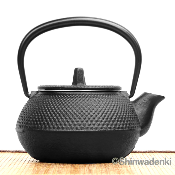 アラレ3号 南部鉄器 鉄瓶兼用急須 3型新アラレ0.32L 茶漉し付 黒焼付仕上