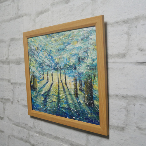 油絵 油彩 油彩画 絵 絵画【雪の朝日小さいウサギ達】 | HIROSHI1990