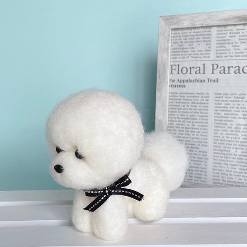 羊毛フェルト犬｜手のりサイズ｜ビションフリーゼ｜ビションプー｜犬｜ハンドメイド 羊毛フェルト犬｜手のりサイズ｜ビションフリーゼ｜ビションプー