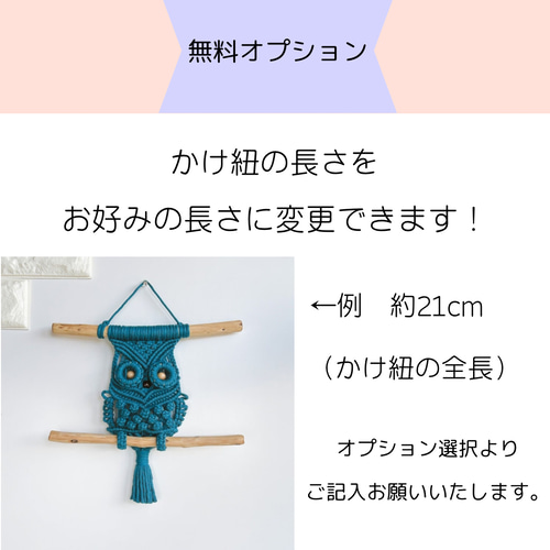 好評！【福を抱くフクロウ】マクラメタペストリー✴︎カラー選択可