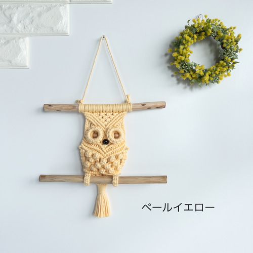 好評！【福を抱くフクロウ】マクラメタペストリー✴︎カラー選択可