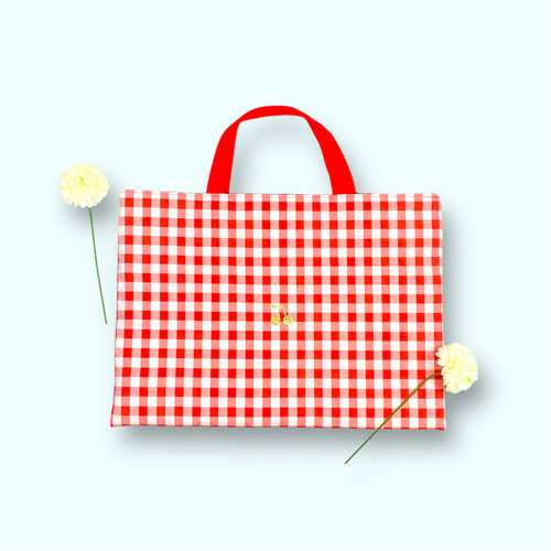 レッスンバッグ 女の子 ハンドメイド　さくらんぼ　入園入学 さくらんぼ 赤】レッスンバッグ 女の子 入学 入園 小学校 幼稚園