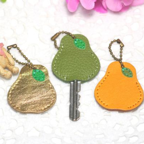 りんごちゃんキーポーチ・本革7色・牛革キーケース・リンゴ・運UP