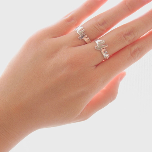 シルバー925 フォントが選べる 名入れリング 名前リング ネームリング