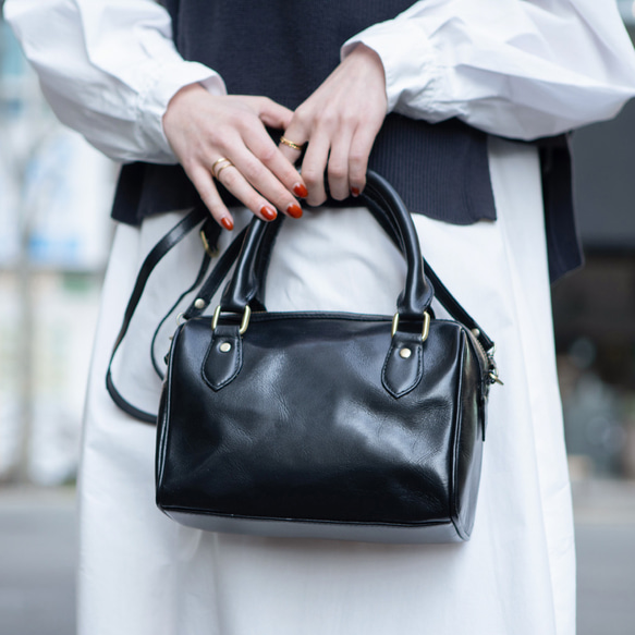 完売※ミニボストンバッグ 2Way ショルダーバッグ 本革 レディース