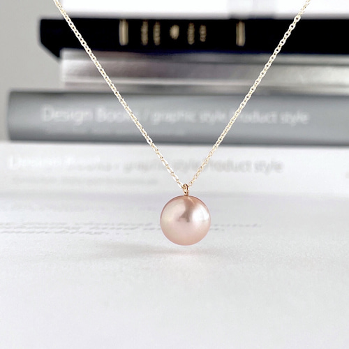 淡水真珠 ペールピンク ルベルパールのペンダント＆ネックレス (K14gf