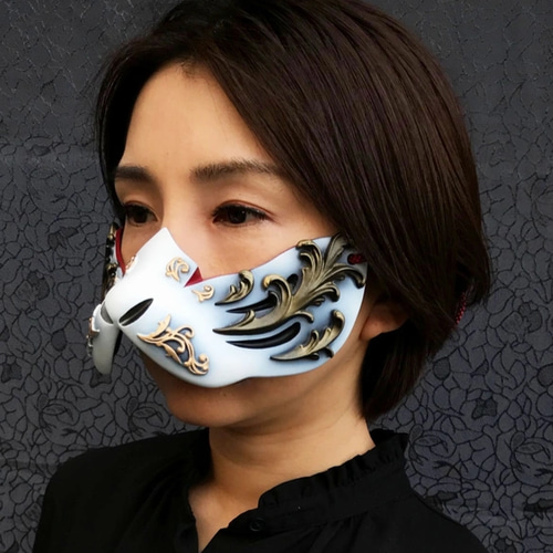 狐面 狐面HalfGothic Ver,（White） その他ファッション 朧 通販