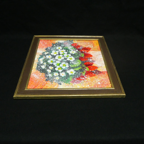 油絵 油彩 油彩画 絵 絵画 【苺の花】 絵画 HR 通販 10294646