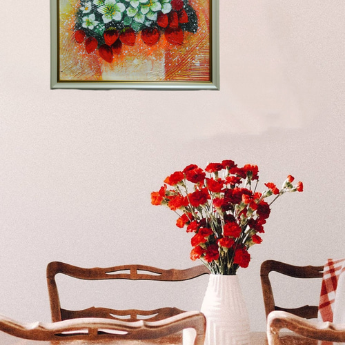 油絵 油彩 油彩画 絵 絵画 【苺の花】 絵画 HR 通販 10294646