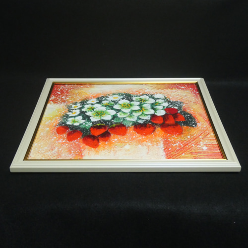油絵 油彩 油彩画 絵 絵画 【苺の花】 絵画 HR 通販 10294646