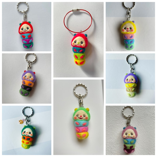受注後制作⠀】カラフルポップでかわいいイモムシ♪羊毛フェルト