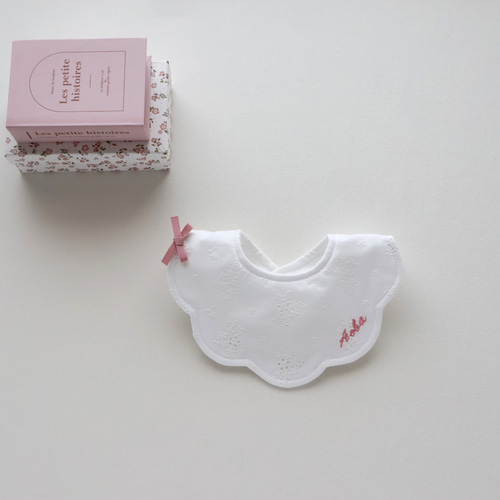 ホワイト レーススタイ お名前 刺しゅう スタイ・よだれかけ baby's