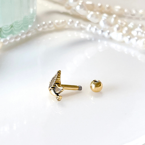 アンティーク　小鳥　ピアス 小鳥 ボディピアス ボディピアス アンティークゴールド 14G 16G