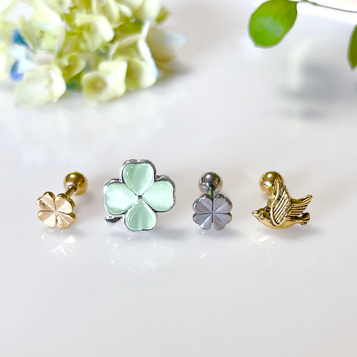 小鳥 ボディピアス ボディピアス アンティークゴールド 14G 16G