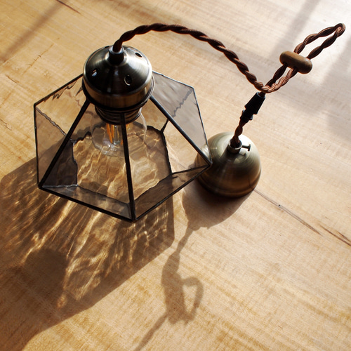 アンティーク調のクリアガラスのペンダントライト シーリングライト