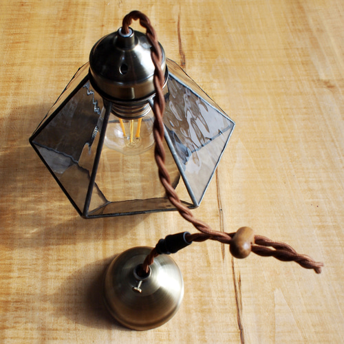 アンティーク調のクリアガラスのペンダントライト シーリングライト