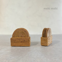 お茶会に大活躍♪ケースにコンパクトに収納☆ コースター6枚セット　ナチュラルインテリア　ソーサー 1枚目の画像