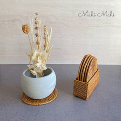 お茶会に大活躍♪ケースにコンパクトに収納☆ コースター6枚セット　ナチュラルインテリア　ソーサー 6枚目の画像