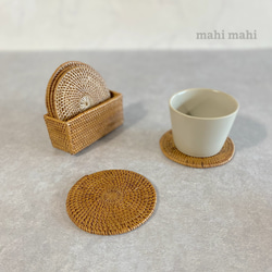 お茶会に大活躍♪ケースにコンパクトに収納☆ コースター6枚セット　ナチュラルインテリア　ソーサー 5枚目の画像
