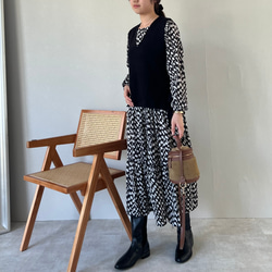 【再販】重ね着に最適な サイドスリット ニットベスト  リニューアル【サイドリボンニットベスト】 11枚目の画像