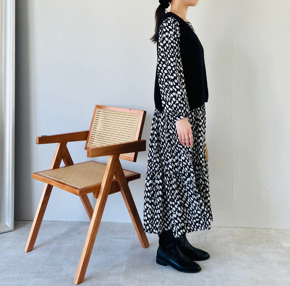 【再販】重ね着に最適な サイドスリット ニットベスト  リニューアル【サイドリボンニットベスト】 12枚目の画像