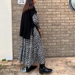 【再販】重ね着に最適な サイドスリット ニットベスト  リニューアル【サイドリボンニットベスト】 5枚目の画像