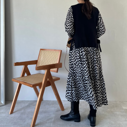 【再販】重ね着に最適な サイドスリット ニットベスト  リニューアル【サイドリボンニットベスト】 10枚目の画像