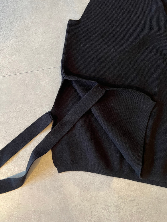 【再販】重ね着に最適な サイドスリット ニットベスト  リニューアル【サイドリボンニットベスト】 9枚目の画像