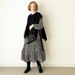 【再販】重ね着に最適な サイドスリット ニットベスト  リニューアル【サイドリボンニットベスト】 6枚目の画像