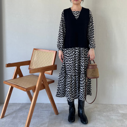 【再販】重ね着に最適な サイドスリット ニットベスト  リニューアル【サイドリボンニットベスト】 13枚目の画像