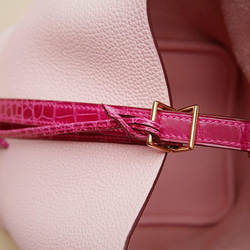 高級本革使用　手縫い　トートバッグ　カラーオーダー　トゴ革　レディース クロコ 12枚目の画像