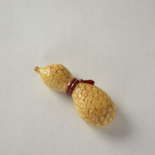 京焼 黄伊羅保釉「瓢箪箸置き」 宮里絵美作 陶器 箸・箸置き