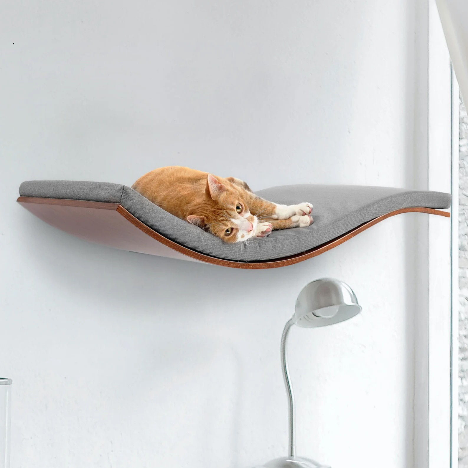 30％OFF【空飛ぶ猫】シェルフA（ウォールナット） ベッド キャットシェルフ キャットツリー