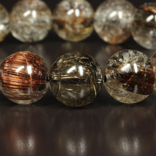 天然石 ミッチリ ブラウン ルチルクォーツ 訳ありでもオススメ】9ミリ 一点物 タイチンコッパールチルクォーツ