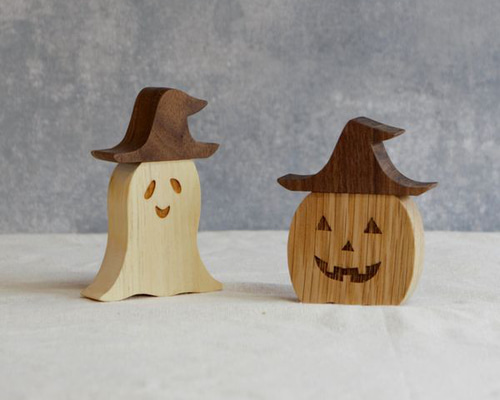 魔女帽子のかぼちゃ／おばけ オブジェ｜全4種類 ハロウィン 置物