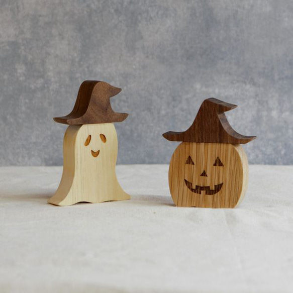 魔女帽子のかぼちゃ／おばけ オブジェ｜全4種類 ハロウィン 置物