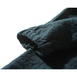 ジャガード織りコットンリネン 綿麻ロングジャケット　羽織　コート　カーディガン  ダーコイズ　L120DC 7枚目の画像