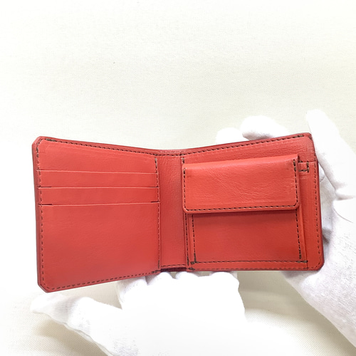 牛革二つ折り財布【カラーオーダー可】＊受注製作＊ 二つ折り財布