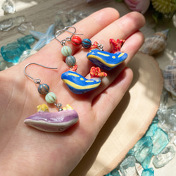 シンデレラウミウシ ピアス【片耳】/陶器製 イヤリング 4枚目の画像