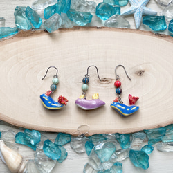 シンデレラウミウシ ピアス【片耳】/陶器製 イヤリング 2枚目の画像